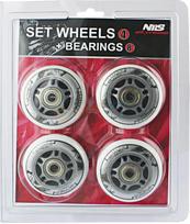 Nils Extreme PU 64x24 82A white (4 pcs) + ABEC-7 (8 pcs) set (16-32-007)