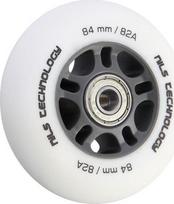 Nils Extreme PU 84x24 82A WHITE MATERIAL (4 pcs) + ABEC-9 CHROME (8 pcs)