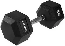 HMS Hex Pro gumuotas hantelis 1 x 30 kg