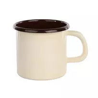 Dark Emaliuotas puodelis 0,45 l, skersmuo 9 cm, aukštis 9 cm, kreminės spalvos, viduje tamsus