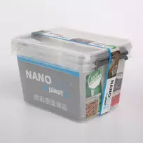 Orplast Antibakterinis 2 vnt. maisto indelių su sidabrino mikrodalelėmis, su dangteliu ir spaustukais rinkinys, 2 l