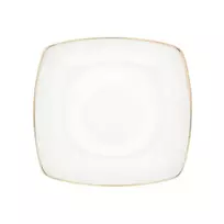 Lumarko Porcelianinė desertinė lėkštė MariaPaula Moderna Gold, baltos sp., 20,5 x 20,5 cm