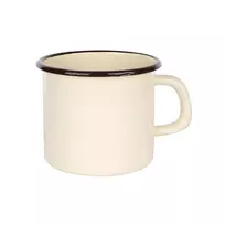 CREAM Emaliuotas puodelis 0,45 l, skersmuo 9 cm, aukštis 9 cm, kreminės spalvos