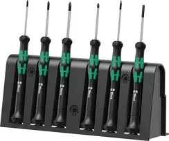 WERA 2050/6 elektroninei taikymui. atsuktuvų rinkinys + stovas
