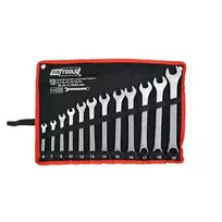 AW-Tools AWTOOLS KLUCZE PŁASKO-OCZKOWE KOMPLET 12elem. 6,7,8,10,12,13,14,15,16,17,19,22 mm