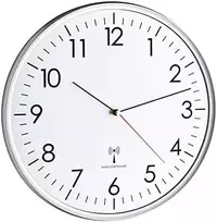 TFA TFA analoginis radijo valdymo sieninis laikrodis (baltas / sidabrinis)