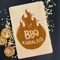 Graviruota medinė pjaustymo lentelė "BBQ karalius"