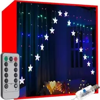 Iso Trade 136LED USB girlianda užuolaida žvaigždės įvairiaspalvė