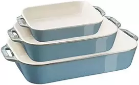 Zwilling STAUB 40508-172-0 3 stačiakampių keraminių lėkščių rinkinys – antikvarinio turkio spalvos