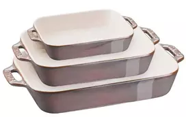 Zwilling 3 stačiakampių keraminių indų rinkinys STAUB 40508-173-0 - antikinės pilkos spalvos