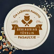 Graviruota apvali pjaustymo lentelė "Čia lašinius pjausto geriausias tėvelis"
