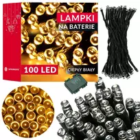 Springos LED girlianda su laikmačiu, 100 šiltai baltų LED