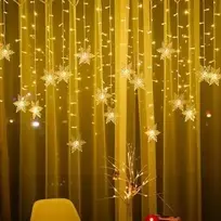LED užuolaida 230V šilta 4x0.6m 96LED su valdikliu
