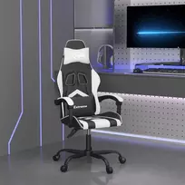 Žaidimų kėdė, juodos ir baltos spalvos, dirbtinė oda