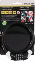Dunlop spiralinis dviračio užraktas su kodu 10mm x 65cm juodas