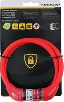 Dunlop Dviračio kabelinė spyna su kombinuotu kodu 65 cm raudona
