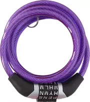 Dunlop Spiralinis dviračio užraktas su kodu 0,6x120 cm violetinis