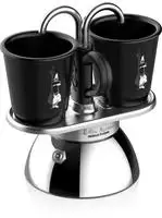 Bialetti Mini Express Induction 2TZ (100ml) + 2 Juoda puodeliai