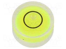 Spirit level | H: 8mm | Ømount.hole: 14mm | plastic | Body: white