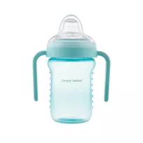 CANPOL BABIES neišsiliejantis puodelis su silikoniniu žinduku, 9m+, 220ml, 56/605