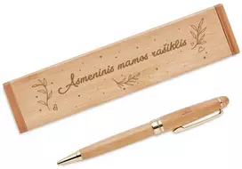 Bambukinis rašiklis dėžutėje "Asmeninis mamos rašiklis"