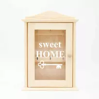 Medinė raktų dėžutė su stiklu "Sweet home"