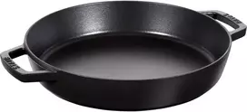 Ketaus keptuvė su dviem rankenomis Staub - 34 cm, Juodas