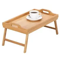 Bamboo Pusryčių stalas, Bambuko padėklas su kojelėmis, 50x30 cm, ZELLER