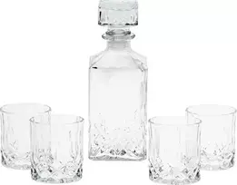 Excellent Houseware Viskio dekanteris ir stiklinių stiklinė 900 ml + 4x230 ml 5 vnt.
