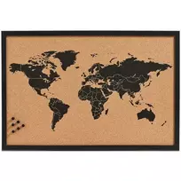 WORLD Pasaulio užrašų kamštinė lenta, 60x40 cm, ZELLER
