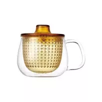 Puodelis su sieteliu ir dangteliu Kinto UNITEA Geltona, 350 ml