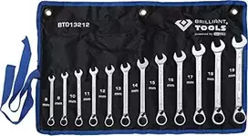 KS Tools Kombinuotų terkšlinių raktų su reversu komplektas 8-19mm, 12, Brilliant Tools