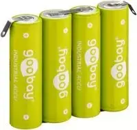 Wentronic Goobay 4x AA Mignon - 2100 mAh Grün - Lötfahne Z Nickel-Metallhydrid Akku - Rechargable Baterija - Mignon (AA)