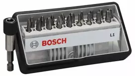 Grąžtas Bosch Sukimo antgalių kompl. Extra Hard; PH; PZ; T; 18 vnt. + laikiklis