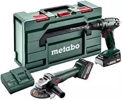 Įrankių rinkinys Metabo 685204500 (BS 18 + W 18 L 9-125); 18 V; 1x4,0 Ah; 1x2,0 Ah akum.
