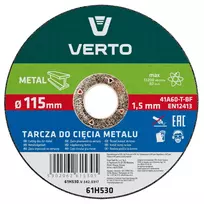 Pjovimo diskas metalui VERTO T41 (115 x 1,5 x 22 mm)