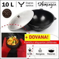 Uzbekiškas poliruotas kazanas 10L (Namangan) su Dovana!