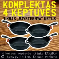 Ketaus keptuvės „Maysternya“ T201 (4 vnt. komplektas)