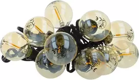 TelForceone Saulės girlianda 5,5 m + 10 LED lempučių aukso spalvos E12 G40 IP44