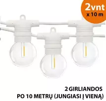 Tonro Lauko girlianda (LED lemputės) 20 m Glow balta