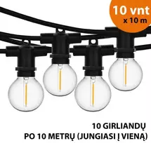 Tonro Lauko girlianda (LED lemputės) 100 m Perl juoda