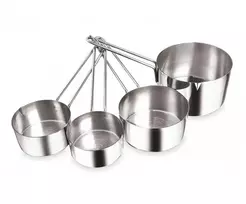 Miarka Virtuviniai matavimo puodeliai, plieniniai, 4 vnt. rinkinys, 60/80/125/250 ml, „kinghoff“
