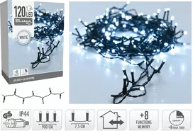 Christmas Decoration KALĖDINĖS LEMPUTĖS ŠVIESOS GIRLIANDA 120 LED LAIKMATIS ŠALTA BALTA 809917