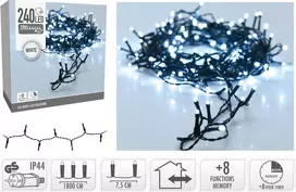 Christmas Decoration KALĖDINĖS LEMPUTĖS ŠVIESOS GIRLIANDA 240 LED LAIKMATIS ŠALTA BALTA 809993