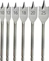 Grąžtas Dedra Plunksniniu medio grtu komplektas 6 vnt 10 12 16 18 20 25mm