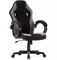 Žaidimų kėdė SENSE7 Prizm medžiaginė, juoda ir pilka
