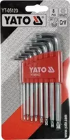 Yato Toya Sa Poland L tipo raktų rinkinys | ilgas tipas | T-Star (Torx) su šarnyru T9 - T40 | 8 vnt. (YT-05123)