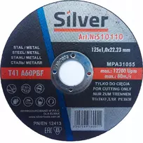 SILVER Sidabrinis Sidabrinis PJOVIMO DISKAS METALUI 125*1,0mm .