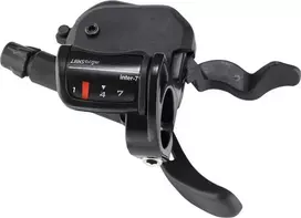 Microshift MICROŠIFT Mannet, dešinė, 7-eilė, suderinama su Shimano, Xpress Shifter, Optinis Translokacijos indikatorius, Juoda (NEW)