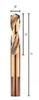 kobalto grąžtas metalui 13,0 mm HSS-Co PZ, trumpas su šlifuota 3 briaunų ALPEN rankena [0090601300100]